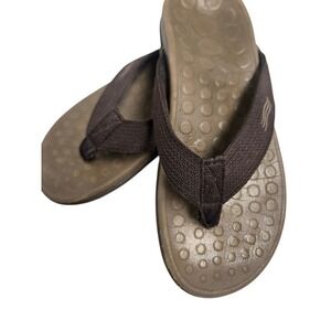 Vionic Brown Orthotic Thong Sandals Arch Support Flip Flops Mens 6 Womens 8